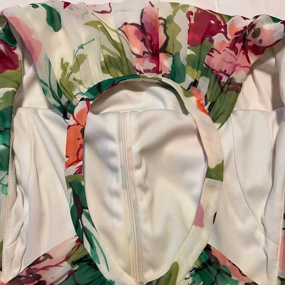 Women’s Plus Size Evan Picone Floral Midi Sleeveless Ruffle Dress Size 16 - Picture 8 of 8